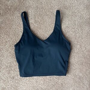 Black Athletic Crop Top With Bra and Pad Included